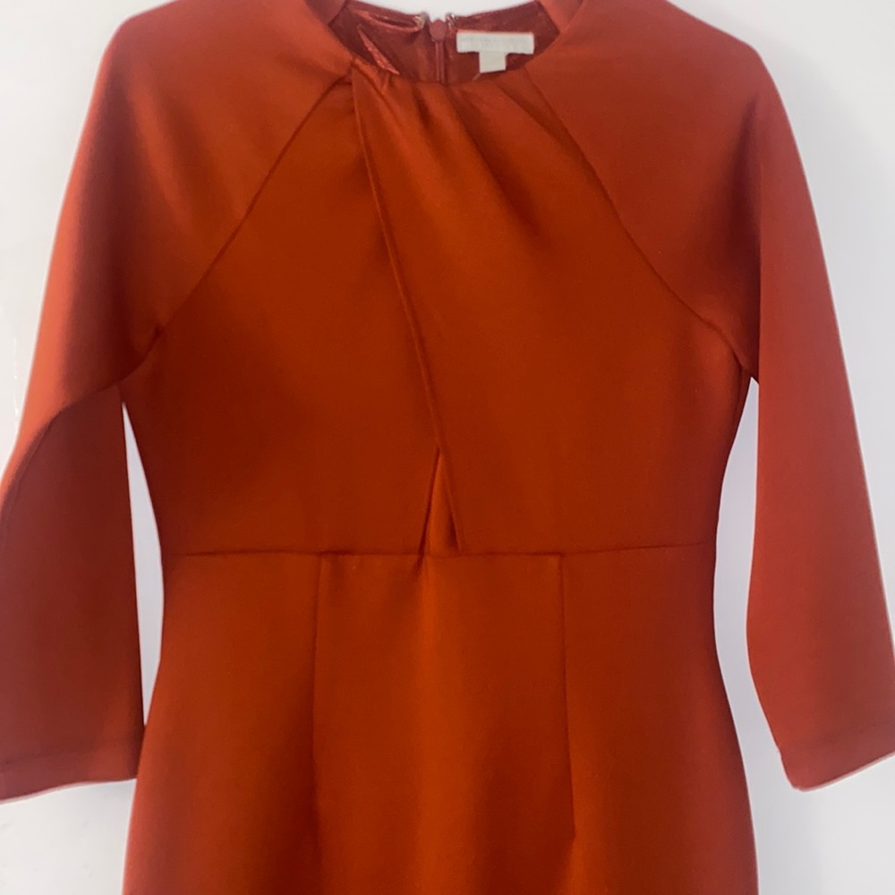 New York & Company burnt orange midi dress